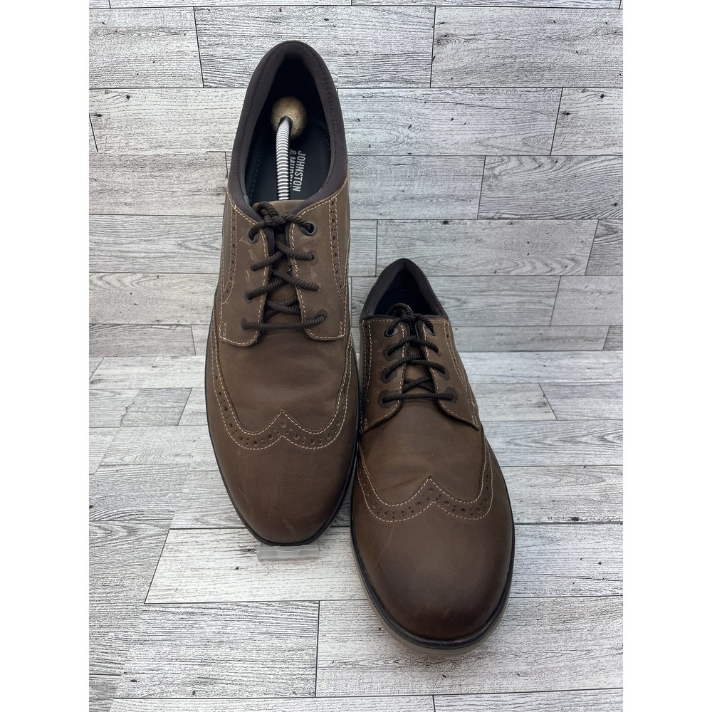Johnston & Murphy Shoes Mens Size 12 Medium Brown Wingtip Oxford Comfort Casual
